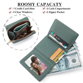 Anywn Ladies’ Small Purse, Ladies’ Small Wallet, Ladies’ Small Money Bag with Large Capacity, Elegant and Cute Ladies’ Wallet with Large Coin Compartment, grey