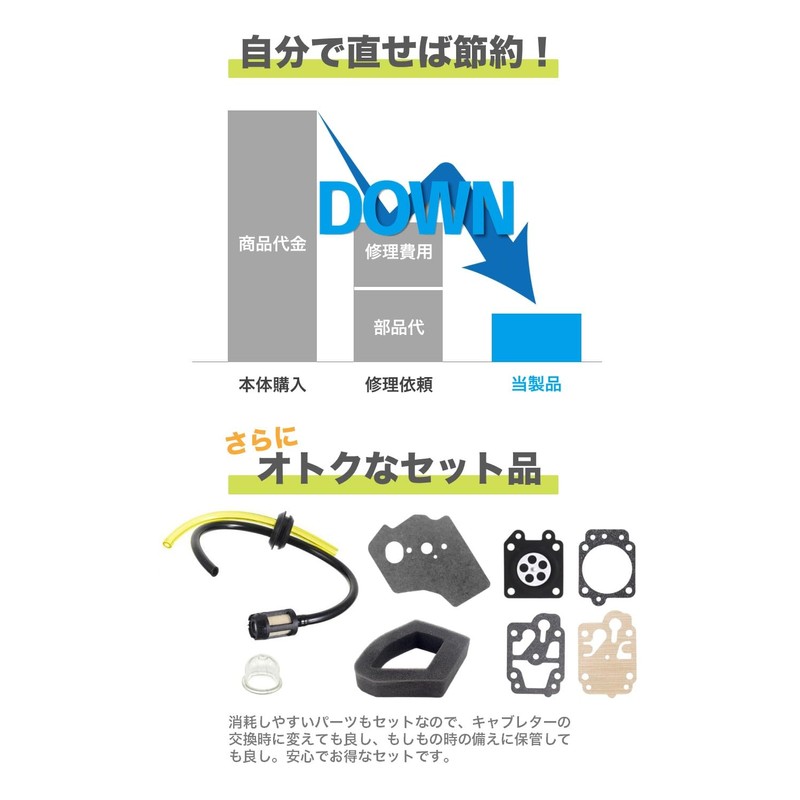 Carburetor Compatible Weed Trimmer Repair Set (Honda GX25 Series)