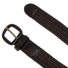 CTM Men's Elastic Braided Belt with Covered Buckle (Big & Tall Available), XXL, Brown