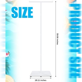 DoubleFill Pool Float Storage Rack Pool Float Holder Pool Equipment Holder Weighted Marble Base Suitable for Swimming Pool Beach Towels Swimming Rings Outdoor Storage, 59.06 inches Tall