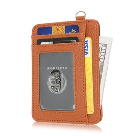 VSLIH RFID Blocking Wallet Women - Minimalist Credit Card Holder for Women - ID Window slim wallets for Women (Blue and Brown)