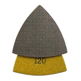 3" Triangular Diamond Grinding/Polishing Pads for Oscillating Multi-Tools, 3mm Segment Height, Electroplated, 120 Grit