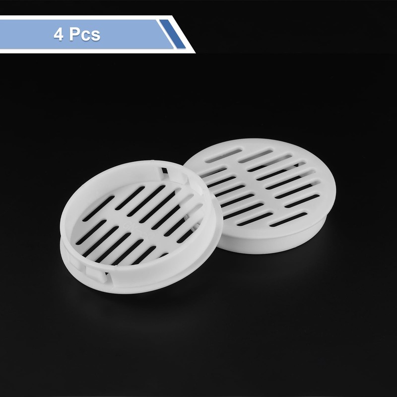 sourcing map Round Soffit Vents 2 inch, 4Pcs White Plastic