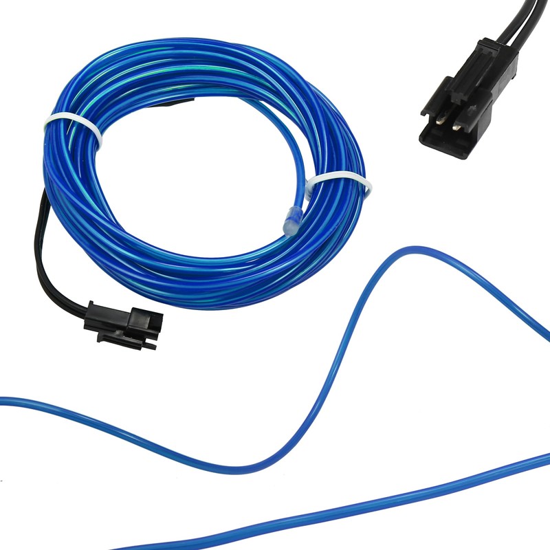 X AUTOHAUX 5 Meter/16ft Neon Glowing EL Wire Strip Blue
