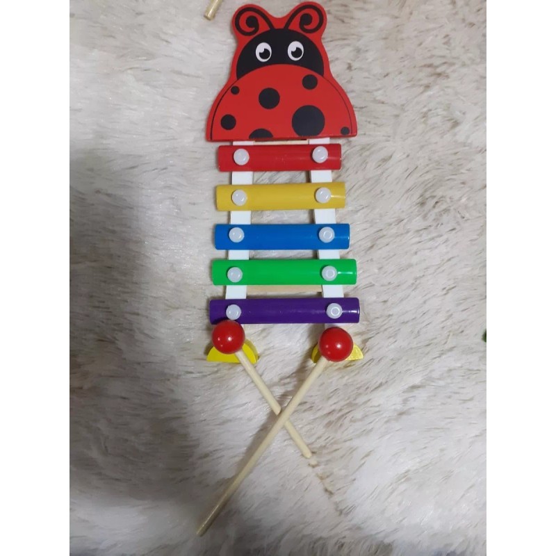 CL Xilófono Infantil Didáctico De Madera Cuenta Con 5 Notas