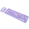Keyboard Mouse Combo 2.4GHz Wireless Cute Retro 68 Round Keycaps