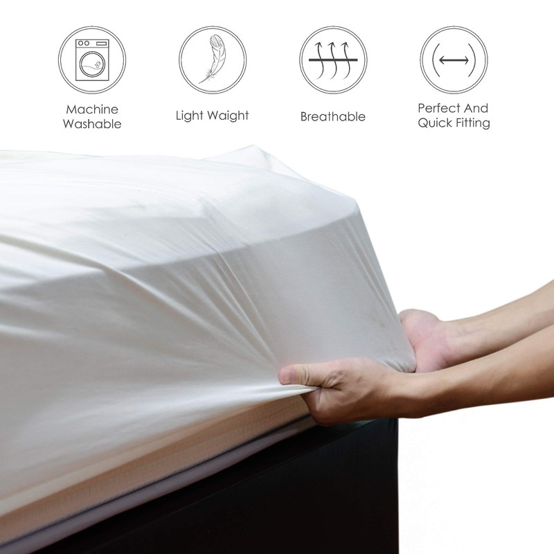 LUXURANGE Non Iron Double Bed Fitted Sheet 100% Poly Cotton
