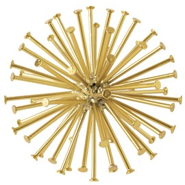 TICKCACY 4.5” Metal Spike Sphere Tabletop Decor, Gold Geometric Decorative Ball, Abstract Sculpture Table Decorations for Home, Art Decor Orb for Living Room Bedroom Office