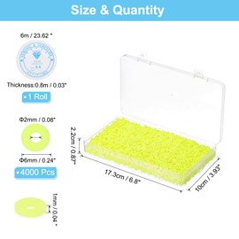 PATIKIL 4000 Pcs Clay Beads Bracelet Making Kit, 6mm Flat Round Polymer Clay Spacer Beads Preppy Heishi Beads Disk with Elastic String for DIY Friendship Jewelry Making, Fluorescent Yellow