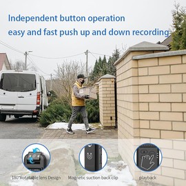 cdymrl Police Body Cam Video HD 1080P Rotate Wearable Clip for Law Enforcement,Security,Guard,Home,Outdoor,Travel