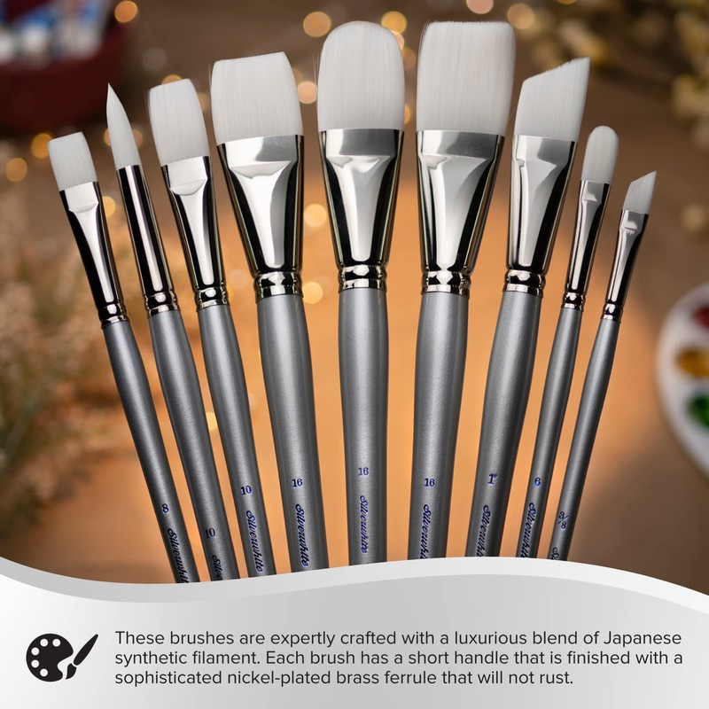 Silver Brush Limited Silverwhite Angle Watercolour Paintbrush, Size 3/8 in