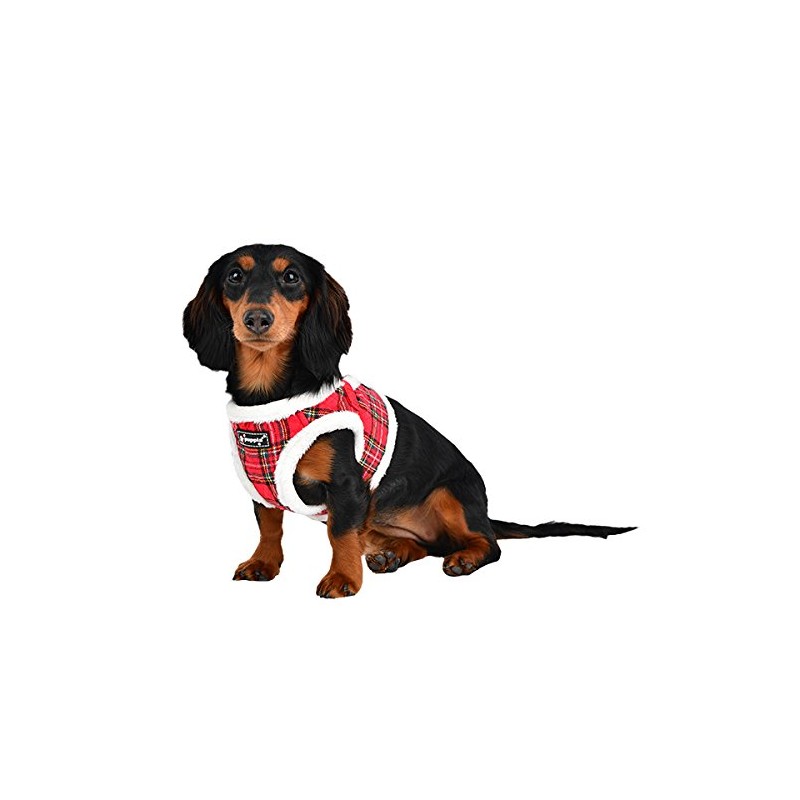 Puppia Blitzen - Arnés B, Grande, Color Rojo
