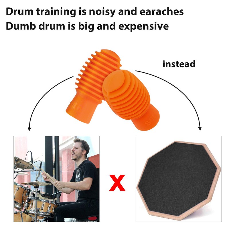 4 Pieces Drum Mute Drum Dampener Silicone Drumstick Silent Practice