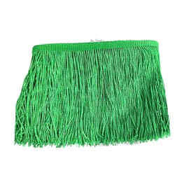 Beautiful 2 Yards of 12" Long Chainette Fringe Tassel Thread Yarn Trim Fringe Sewing, Dance Costumes, Drapery, Lamp Shades-Green