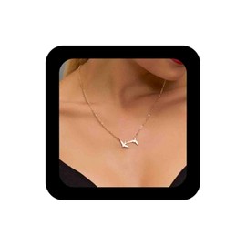 Enautoabs Boho Gold Plated Swallow Pendant Necklace Dainty Bird Choker Necklaces Flying Bird Chain Necklace Jewelry for Women