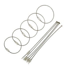 5Pack Luggage Tag Loops,6 Inch Stainless Steel String Keychain for Silicon Luggage Tags by Ovener