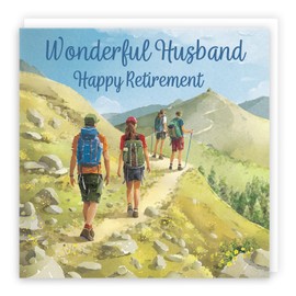 Hunts England - Walking Fun Retirement Card For Husband - Milo's Gallery - Walkers Husband Retirement Card - Retiring Card For Hiking Fan Husband