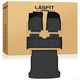 LASFIT Floor Mats & Cargo Mats Fits for Hyundai Ioniq 6 2025 2024 2023, All Weather TPE Custom Fit Floor Liners for 1st and 2nd Rows Car Mats & Trunk Mats, Black