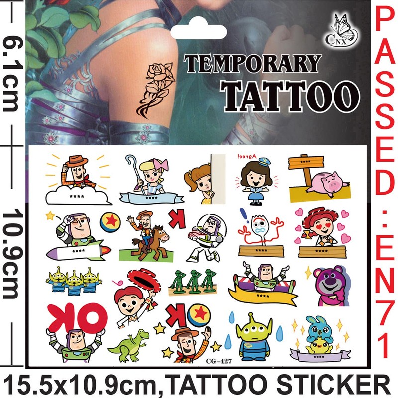 Toy Story Temporary Tattoos,8 Sheets 200+ Patterns Temporary Waterproof Removable,
