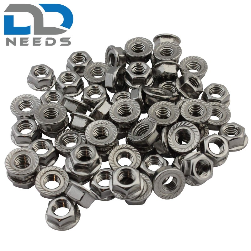 D2D Pack of 50 Flange Nuts with Locking Toothing Size:
