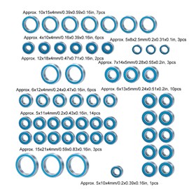 Steel Bearing Kit, 55PCS RC Car Bearings 115g 4.1oz Deep Groove Ball Bearings Parts for 1/10 RC Crawler Car Upgrade