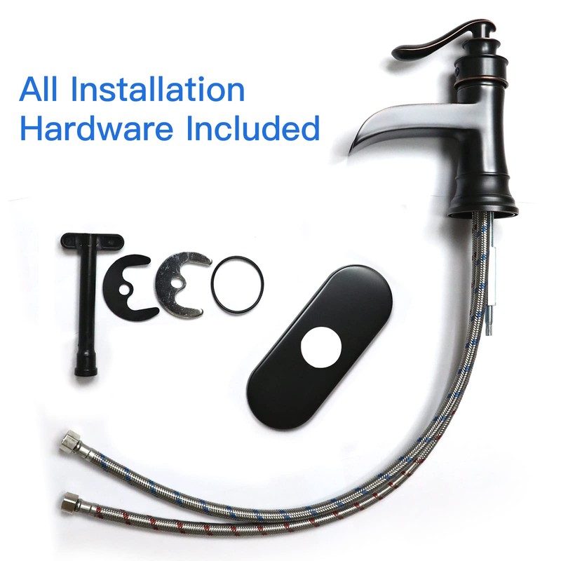 BWE Waterfall Bathroom Faucet Oil Rubbed Bronze Single-Handle One Hole
