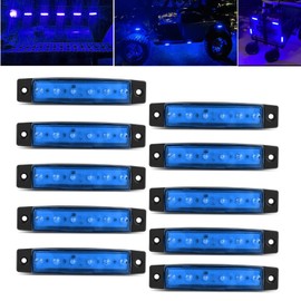 FZSSHYG 10 Pcs Blue LED Rock Strip Lights,Wheel Well Underglow Lighting Kits,Car Rock Lights Exterior Side Marker Lights for Wrangler Truck Golf Cart RV RV SUV Offroad