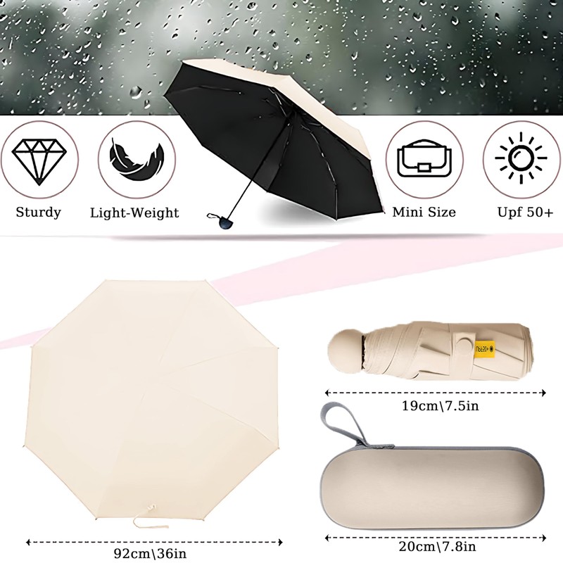 Generic Travel Umbrella(White)