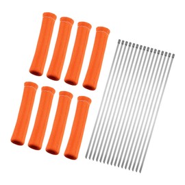 Hihaha High Heat Shield Engine Spark Plug Wire Boots/Protector Sleeve Cover with 16 Pcs Stainless Steel Wire Cable Ties Set for Car/Durable / 8 Pcs Orange