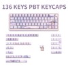 TIMSEKER 130 Keys Purple Side Print Shine Through Keycap Set,