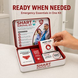 Funny Shart Survival Kit in Aluminum Alloy Tin with Underwear, Wipes & Tissues