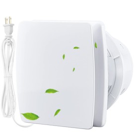 LouanXpert 4 Inch Bathroom Wall Exhaust Fan, White, 76CFM, Anti-backflow Check Valve, 3.3Ft US Cord for Kitchen, Greenhouse, Garage