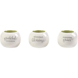 Precious Moments Set/3 Votive Holders 191473, One Size, Multi