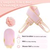 Exfoliating Glove and Back Scrubber for Shower - 3-Piece Exfoliating