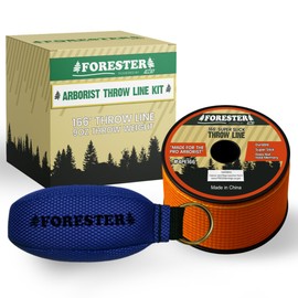 FORESTER Arborist Throw Line Kit | 9oz Throw Weight & 166ft Rope | Ultra Slick 100% Polyester Rope | Arborist Equipment for Tree Climbing