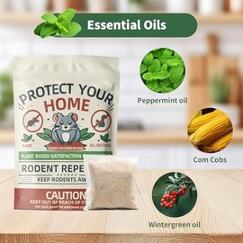 Mouse Repellent Pouches, 10 Pack Peppermint Oil Rodent Mouse Deterrent, Suitable for Indoor and Outdoor Use, Prevents Squirrels Spider Pests and Repels Mice, Safe for Pets and Family