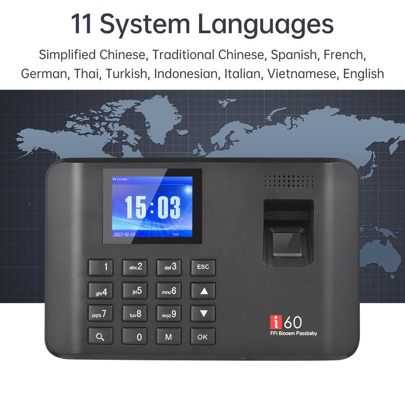 Intelligent Biometric Fingerprint Password Attendance Machine Time Clock Employee Checking-in