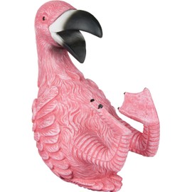 BRUBAKER Wine Bottle Holder Thirsty Flamingo - Polyresin Bottle Decoration - Pink Bird Decorative Figurine Hand Painted Bar Wine Accessory - Funny Wine Gift