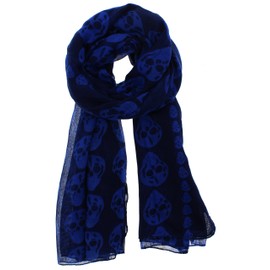 Zac's Alter Ego Long Lightweight Fashionable Unisex Skull Print Scarf