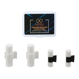 Handlebar Mustache Training Wheels, 2 Pair Handlebar Beard Shaping Tool Portable Mustache Curler for Men, Mustache Styling Template Shaping Tool Gifts for Father Boy Husband Boyfriend (M/L)