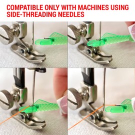 10 pcs Needle Threader Set: Fish Type for Sewing Machines (Compatible Only with Side-Threading Machine Needles) & Simple Hand Sewing Threaders