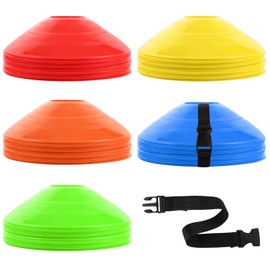 FWEEK 101-Piece Football Cones, Marking Cones Football Set, Sports Hat, Hat Training in Football, Ice Skating, Handball, Total 5 Colours