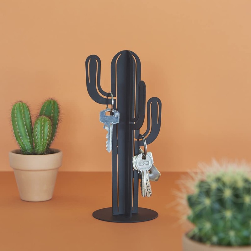 balvi Key Holder Cactus Metal Black in the Shape of