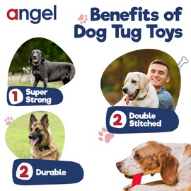 Freedom Dog Tug Toy |2- Handle | Tough & Durable Construction | Great for Training & Tug of War Toy, Rewarding, Behaviour Correction, by Angel Pet Supplies (Red)