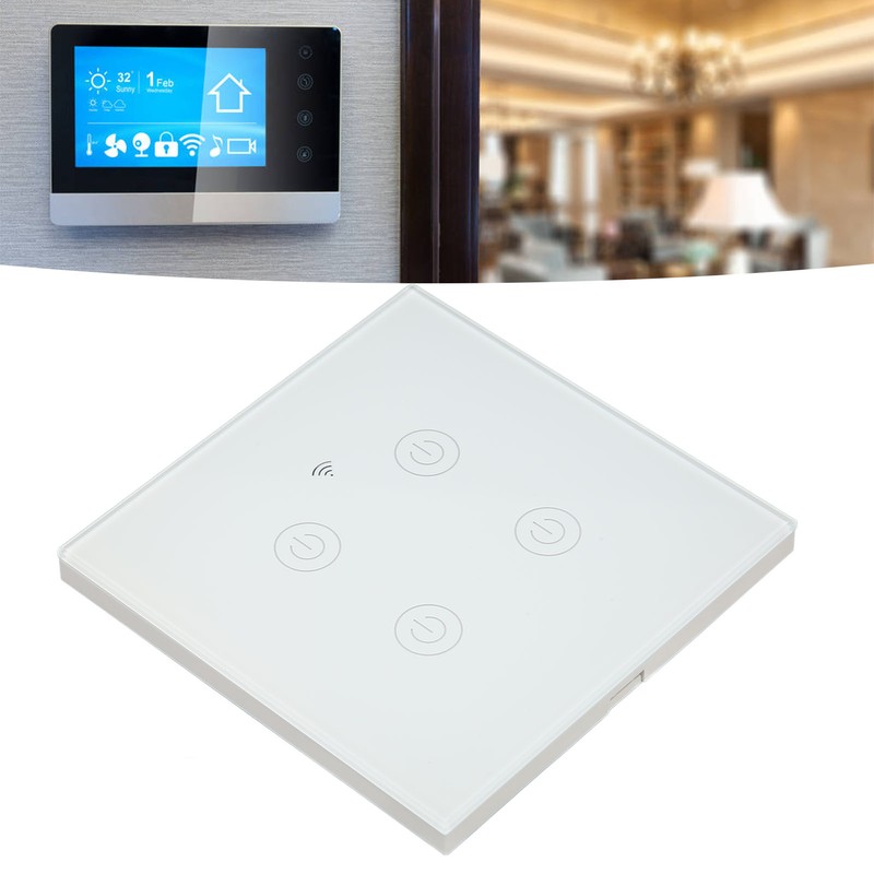 WiFi Smart Wall Light Switch Tempered Glass Remote Control Wireless