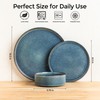 AmorArc Ceramic Dinnerware Sets, Handmade Reactive Glaze Stoneware Plates and