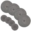 JZK Set of 8 grey braided round table mats and