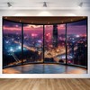 10X8ft City Landscape Backdrop Modern Office Backdrop, Night Modern City