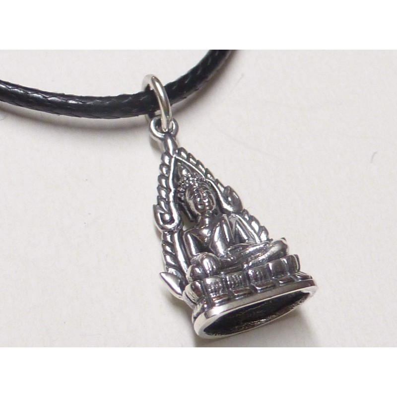 Unisex Sterling Silver Buddha Pendant - Protection Symbol - Good