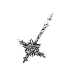 Kiss of Leather Cross Pendant 925 Sterling Silver No. 134, Sterling Silver, No Gemstone